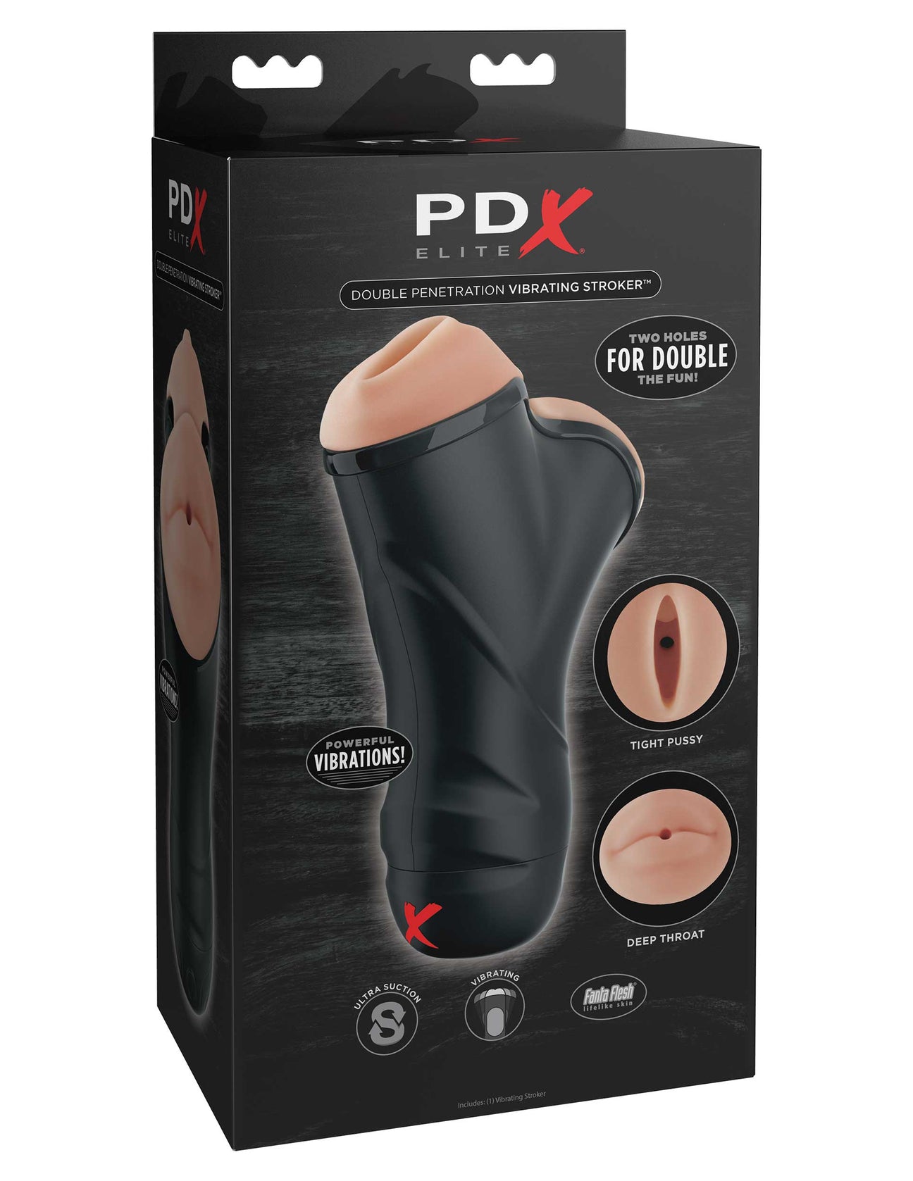 PDX Elite - Double Penetration Vibrating Stroker PDX Brands PDX Elite - Double Penetration Vibrating Stroker PDX Brands